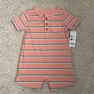 Carters Baby Boy Orange with stripes one piece Outfit size 6 months NWT